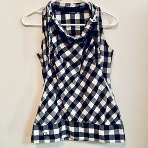 Gsus sindustries Checkered navy sleeveless top | S